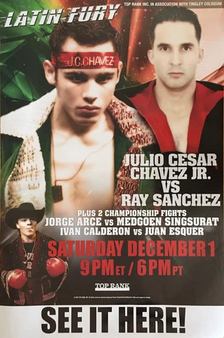 Original Vintage Julio Cesar Chavez Jr. vs. Ray Sanchez Boxing Fight Poster Cover