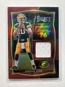 2020 Panini Select - Draft Selections Memorabilia Red Prizm #DS-JLO Jordan Love - Picture 1 of 2