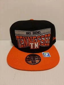 TENNESSEE (BLACK ORANGE) FLAT BILL SNAPBACK ADJUSTABLE CAP HAT - Picture 1 of 5