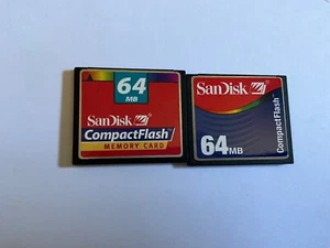 Lot of 2pcs 64mb sandisk CF I memory card for CFI older DSLR Nikon CANON - Picture 1 of 2