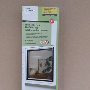 Alu Fliegengitter anthrazit Insektenschutzfenster vormontiert Bausatz 120x140 ✅✅ - Bild 1 von 10