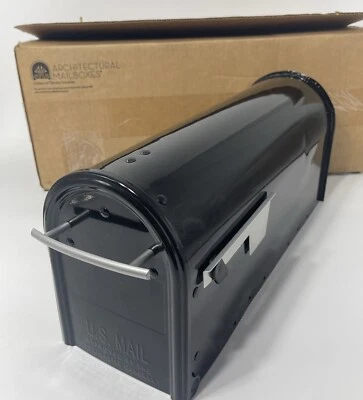 Franklin Post Mount Mailbox, Black with Silver Accents, FM110BEC - Image 1 of 4