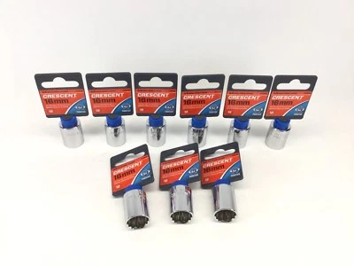 X9 Crescent Cds46 3/8" Drive 16mm 12 Pt Chrome Metric Socket,No CDS46  (9 PACK) - Image 1 of 3