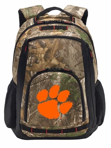 Clemson Tigers Camo Backpack REALTREE Clemson University Computer Laptop Bag Cover