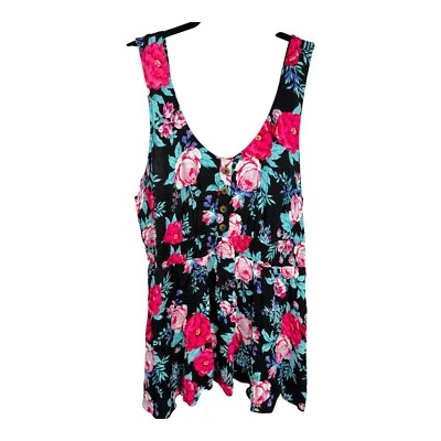 Top sin mangas Torrid para mujer talla 2X multicolor floral tropical hawaiano verano Foto 1 de 4