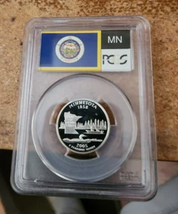2005 s silver proof Minnesota statehood quarter PCGS PR 69 DCAM (flag label) - Picture 1 of 2
