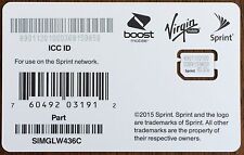 Sprint Virgin Boost Mobile Nano 4G LTE SIM Card SIMGLW436C for iPhone 6 6s