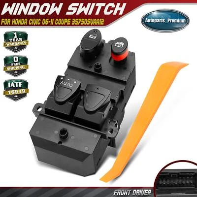 Nuevo interruptor de ventana eléctrica del conductor delantero para Honda Civic 2006-2011 cupé 35750SVAA12 Foto 1 de 4