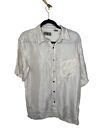 Vintage Robert Stock Mens Button Front  Short Sleeve Shirt Size X Large Silk