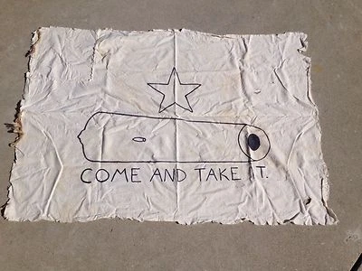 Réplica Texas Batalla de Gonzales Cañón Ven y Tómalo Bandera Algodón Pistola 2 Banderas Foto 1 de 4