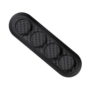 Black Magnetic Cable Organizer Carbon Fiber Look Desktop USB Cable Clip Winder - Afbeelding 1 van 5
