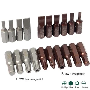 Mini Magnetic Screwdriver Bit Phillips Torx Slotted Hex Security Bits 1/4" Hex - Picture 1 of 45