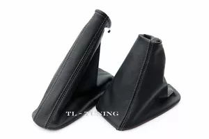 Borsa cambio + sacco freno a mano filo grigio adatto per Opel Corsa D anno 06-14 pelle - Foto 1 di 1