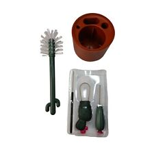 Bottle Cleaning Brush Set (4pcs) Boon CactiOrange Pot Cactus BoHo New Open Box