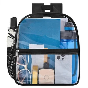 Clear Stadium Backpack 12x6x12 Transparent Bag for Sports, Concerts, and Events - Picture 1 of 10