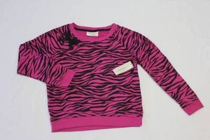 Girls Pink Zebra Sweatshirt Top Size 4 - 5 XS Print Long Sleeve School Clothes - Picture 1 of 2