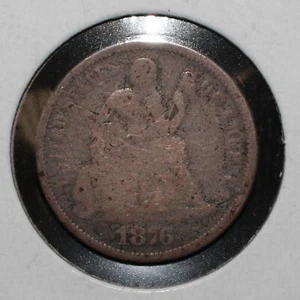 1876 sitzende Freiheit Groschen Rev graviert "PG" Medaille - 04485 - Bild 1 von 2