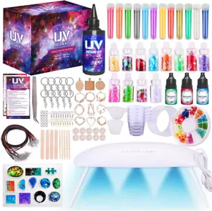 Epoxy Resin Kit for Beginners - Silicone Molds UV Light Clear Casting DIY Kits J - Picture 1 of 12