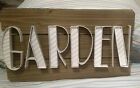 GARDEN Vintage Look Rustic Metal on Wood  Sign- Great for house decoration NEW
