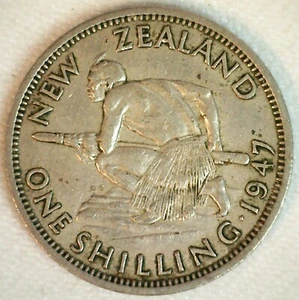 1947 New Zealand Copper Nickel Shilling VF Coin Very Fine Circulated George VI - Picture 1 of 2