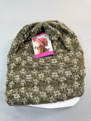 Mujer Crochet Moda Sombrero Tobogán Thermo Wear Gorro Extra Cálido Verde NUEVO Foto 1 de 4
