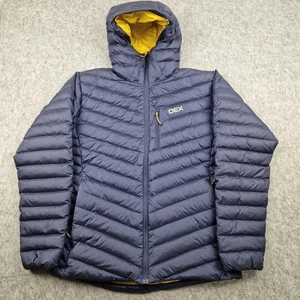 Oex Jacket Mens Large Blue Kintra Down Padded Puffer Coat Insulated Walking Hike - Picture 1 of 10