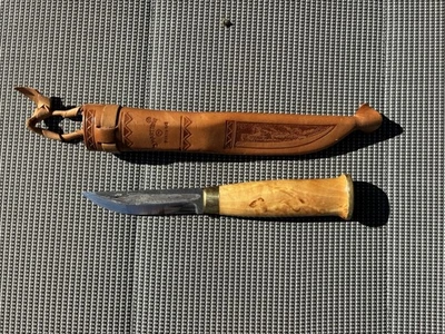 Vintage Lapinleuku Puukko Knife Janne Marttiini Rovaniemi Finland Leuku Sami - Bild 1 von 3