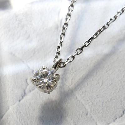 Colgante Moissanita Corte Redondo 6 mm Plata de Ley 925 Rodio Chapado Gema Japón Foto 1 de 4