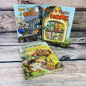 Vintage Lot 3 Walt Disney’s How It Works In The Country, City, Home HC Books - Picture 1 of 24