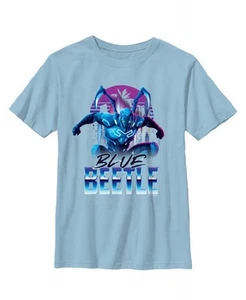 Retro DC Light Blue Beetle T-shirt Kids M (8) Light Blue GUC - Picture 1 of 2