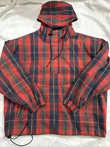 Gap Plaid Pullover Mountain Country Verde Plaid Giacca Imbottita Anorak Tg XL anni 90 - Foto 1 di 5