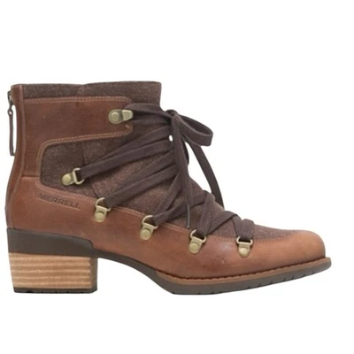 Кожаные сапоги Merrell Shiloh II‎ на шнуровке коричневые дубовые ботильоны на молнии размер 9 - Изображение 1 из 4