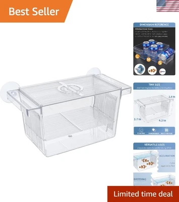 Incubadora acrílica multiusos para Betta, camarones y alevines pequeños - 4,2" L x 2,7" W Foto 1 de 4