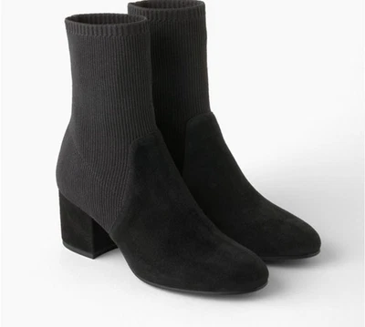 Botines al tobillo Eileen Fisher Knolls elásticos negros de gamuza tejidos para mujer 8,5 Foto 1 de 4