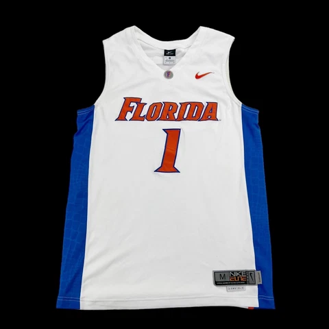 Nike Elite Florida Gators White Basketball Jersey Mens Medium M Length +2 #1 Cover