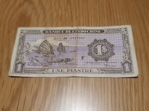 Banknote: French Indo-China (L'Indochine) 1 Piastre 1942-45 circulated