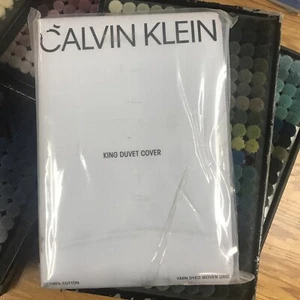 Calvin Klein Allison 100% Combed Cotton King Duvet Cover+2 King Pillow Sham - Picture 1 of 8