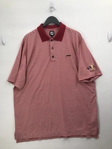 Footjoy Polo Shirt Adult Extra Large Red White Lightweight Golfing Rugby Mens - Picture 1 of 11