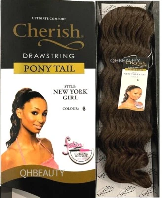Cherish Synthetic Drawstring Long Curly Hair Extension Ponytail - New York Girl - Image 1 of 4