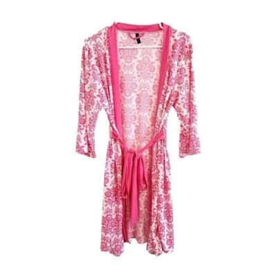 LAURA ASHLEY Robe Wrap Style  Floral Cottagecore Pink White S/M - Image 1 of 3