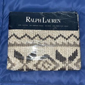 New RALPH LAUREN Auckland Neutral One TWIN Flat Sheet - Picture 1 of 5