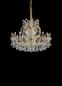 Lampadario di lusso in cristallo oro 16 luci classico MS-334 - Foto 1 di 1