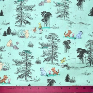Classic Pooh Fabric - HALF YARD - 100% Cotton Winnie the Pooh Tigger Eeyore Baby - Picture 1 of 1