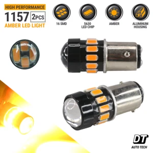 SYNETICUSA 1157 LED Light Bulbs Amber Yellow Turn Signal Parking DRL - Picture 1 of 6