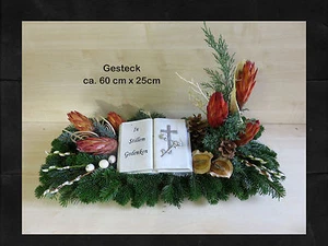 T15.62. Grabschmuck Gesteck Herz Totensonntag Gedenken Grabgesteck Allerheiligen - Bild 1 von 1