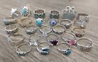 Vintage Sterling Silver Rings Lot of 25 Bell Taxco Avon Uncas Espo+ Turquoise