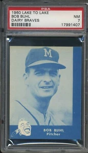 1960 Lake to Lake Braves - Bob Buhl - PSA 7 NM - Picture 1 of 2