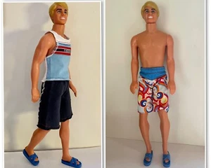 Seltener Ken mit Grübchen & Biegeknien in Shorts, Top, Sandalen & Bonus Badehose! - Bild 1 von 18