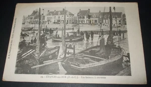 WK1 Ära Echtfoto Stil Postkarte ETAPLES sur MER GARNELENBOOTE HAFEN - Bild 1 von 1