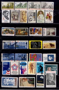 Lote de 8 centavos 65 estampillas de Estados Unidos 1971-1974 usadas - Imagen 1 de 2